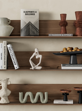 侘寂风高级感小众艺术软装饰品中古家居陶瓷花瓶民宿客厅酒柜摆件