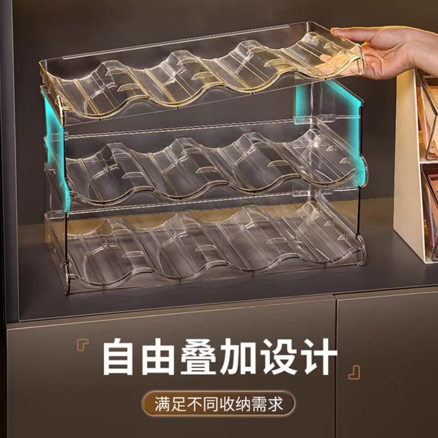 家用亚克力桌面防尘水杯收纳架客厅柜内保温杯子杯架大容量置物架