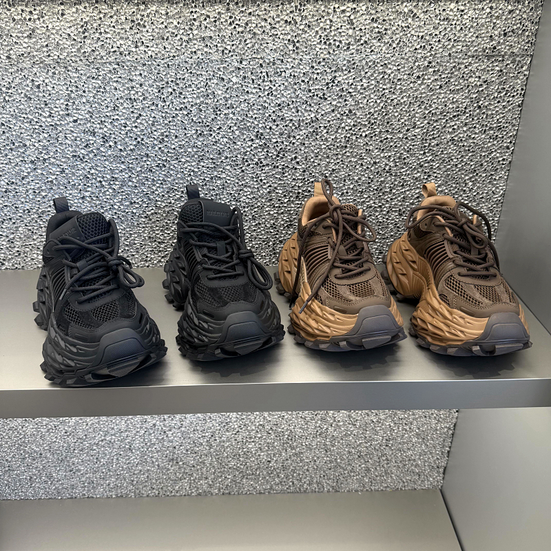 海利何欧美风厚底圆头老爹鞋女