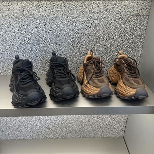 欧洲站欧美女鞋2025年秋新款欧货轮胎底时尚休闲鞋真皮厚底老爹鞋