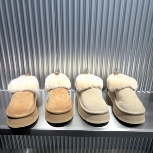 欧洲站乐魔加绒短靴女2025冬季 欧货磨砂皮厚底皮毛一体雪地靴 新款