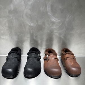 欧洲站羊毛加绒女鞋2025年冬季新款欧货磨砂皮复古休闲单鞋乐福鞋