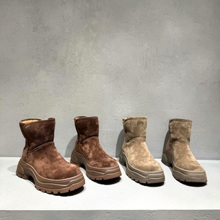 先峰名典雪地靴女欧洲站2025年冬季 欧货皮毛一体雪地靴女厚底 新款