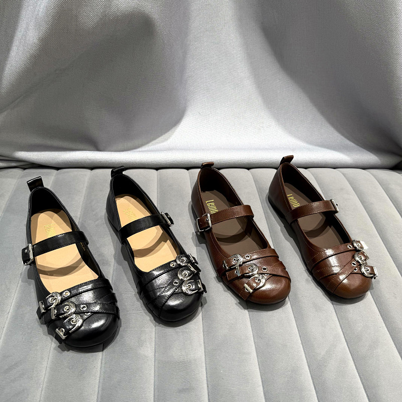 欧洲站浅口单鞋女2026年早春新款欧货真皮一字扣带玛丽珍女鞋平底,女鞋,玛丽珍鞋,淘宝优惠券,粉丝福利购,淘宝优惠卷