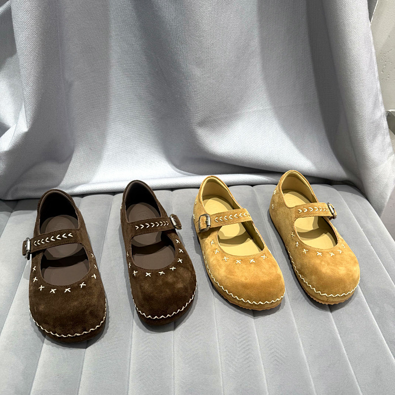 欧洲站女鞋2026年早春新款欧货磨砂皮浅口玛丽珍女鞋圆头厚底单鞋,女鞋,时尚芭蕾鞋,淘宝优惠券,粉丝福利购,淘宝优惠卷