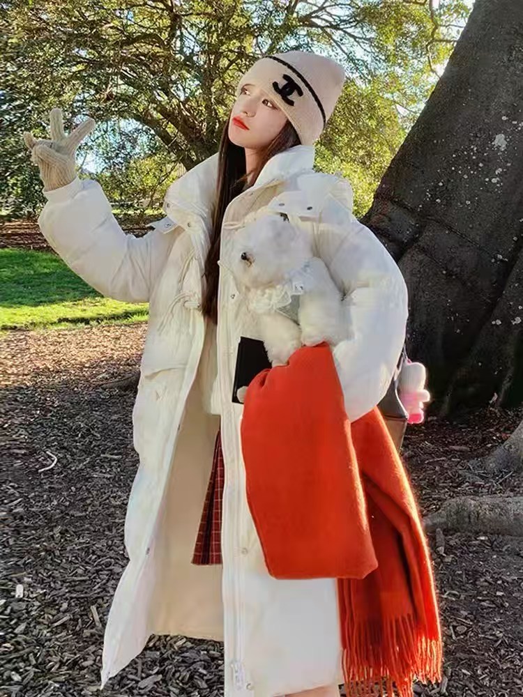 特价尾货清仓处理冬季羽绒服女中长款加厚保暖白鸭绒外套时尚洋气