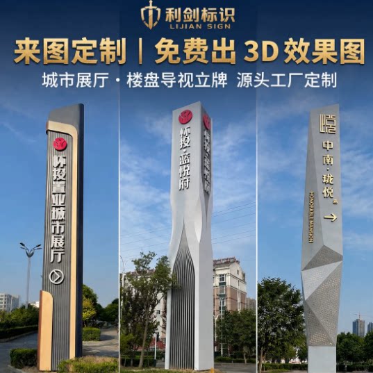 户外大型导向牌精神堡垒商场指示牌停车场立牌景区导视牌标牌定制图片