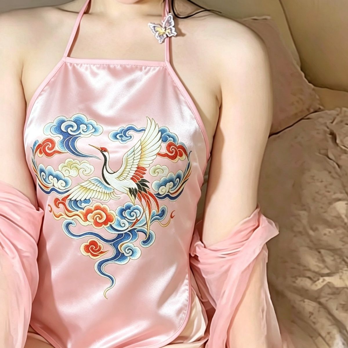 简约系带露背绑带女士肚兜性感后肚兜