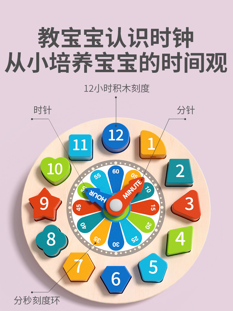 BABY EARLY EDUCATION PUZZLE CAUSALITY TOYS COLOR SHAPE COGNITION PAIRING TEACHING AIDS NUMBERS BUILDING BLOCKS PUZZLES CLOCKS