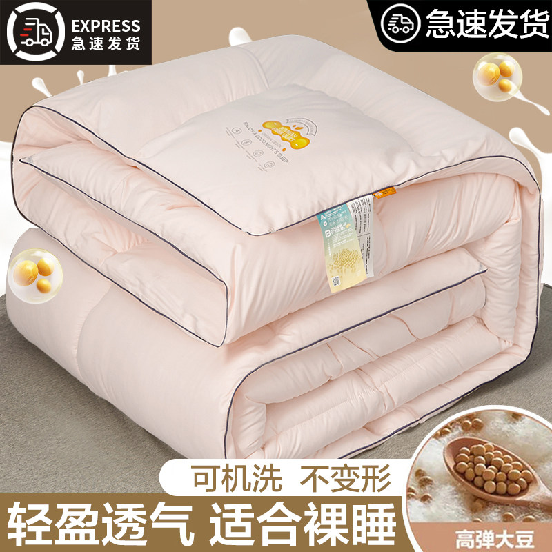 大豆纤维被子冬被棉被芯加厚保暖春秋太空调被褥单人学生宿舍专用,床上用品,化纤被,淘宝优惠券,粉丝福利购,淘宝优惠卷