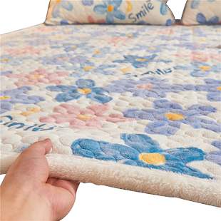 牛奶绒床垫软垫家用冬季珊瑚绒褥子薄垫子保暖法兰绒加厚毯子床褥