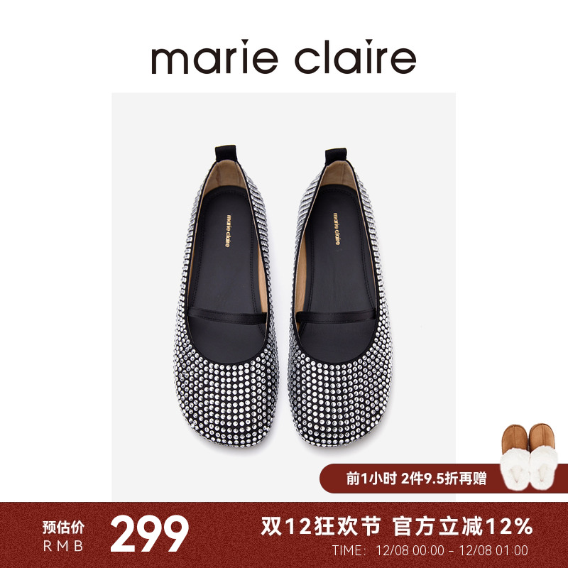 MC女鞋闪闪玛丽珍复古平底单鞋