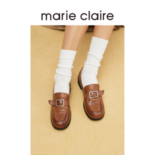 女marieclaire女鞋 2025年高知风百搭单鞋 针扣水洗乐福鞋 MC女鞋