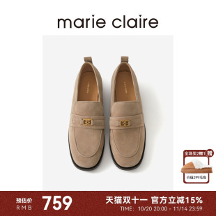 女marieclaire女鞋 MC女鞋 单鞋 2025年气质简约小皮鞋 mc扣乐福鞋