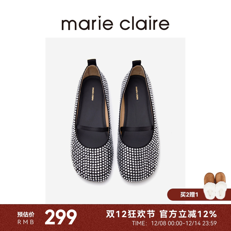 MC女鞋闪闪玛丽珍复古平底单鞋