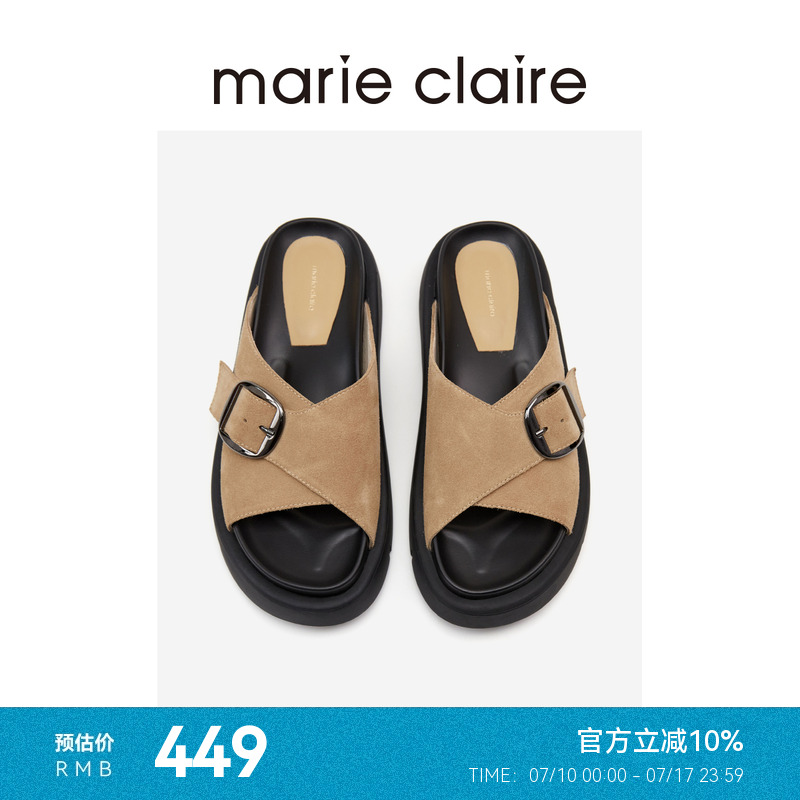 MC女鞋交叉沙滩拖鞋夏新款时髦显瘦勃肯鞋marieclaire女鞋