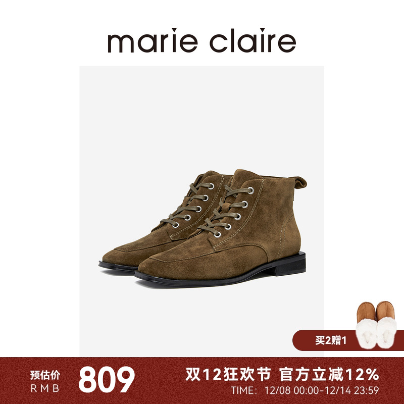 MC女鞋方头马丁短靴24冬新款