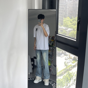 早秋新款美式高街设计感直筒宽松牛仔裤男休闲长裤K833-P65控88