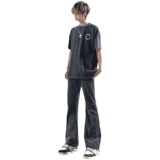 早秋美高街纯黑色弹力修身直筒大码微喇情侣牛仔裤男K860-P50，男装牛仔裤，星座205