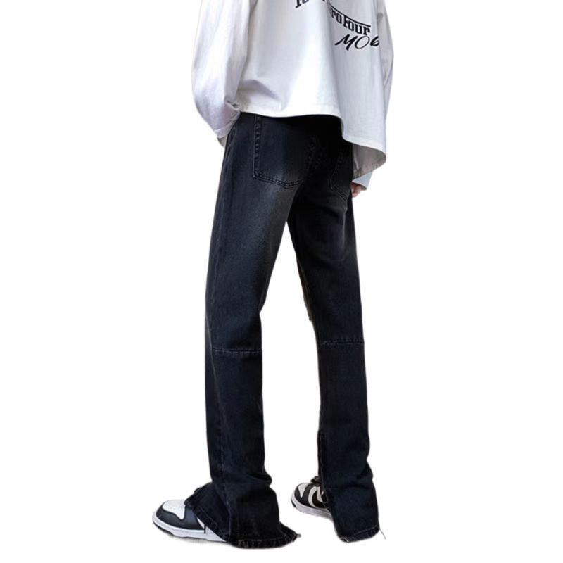 春夏高街vibe修身破洞黄泥染拉链牛仔裤男K822-K823-P65控88,男装牛仔裤,星座205