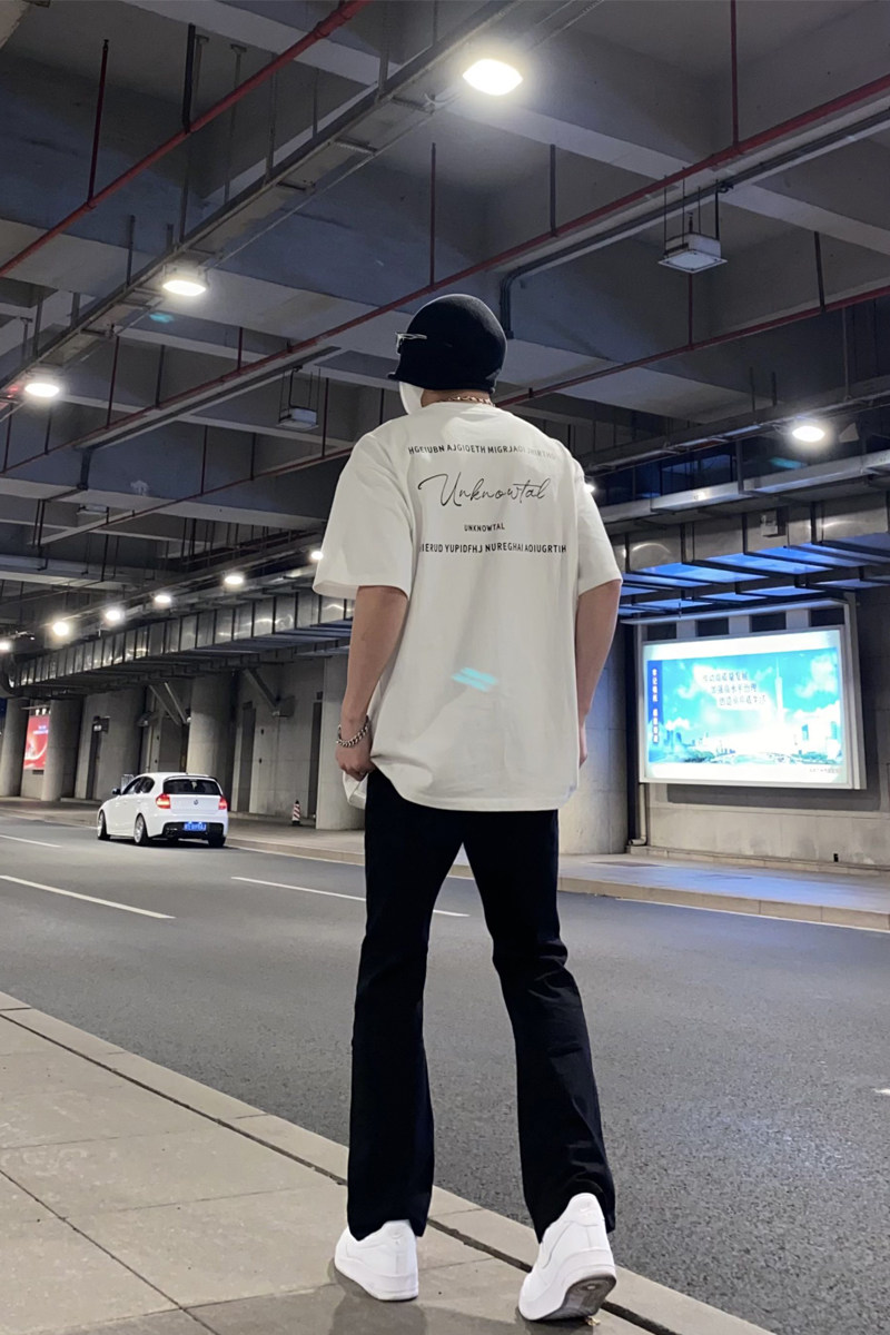 早秋美高街纯黑色弹力修身直筒大码微喇情侣牛仔裤男K860-P50,男装牛仔裤,星座205