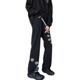 早秋美式高街微喇叭vibe梵文牛仔裤嘻哈宽松百搭休闲裤男K606-P35，男装牛仔裤，星座205