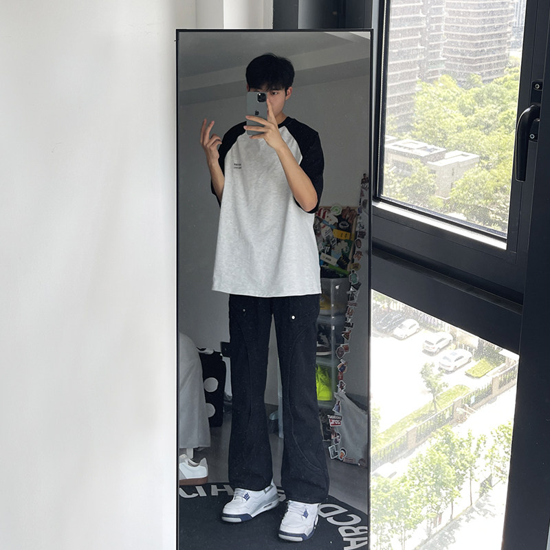 早秋新款美式高街设计感直筒宽松牛仔裤男休闲长裤 K833-P65 控88图片