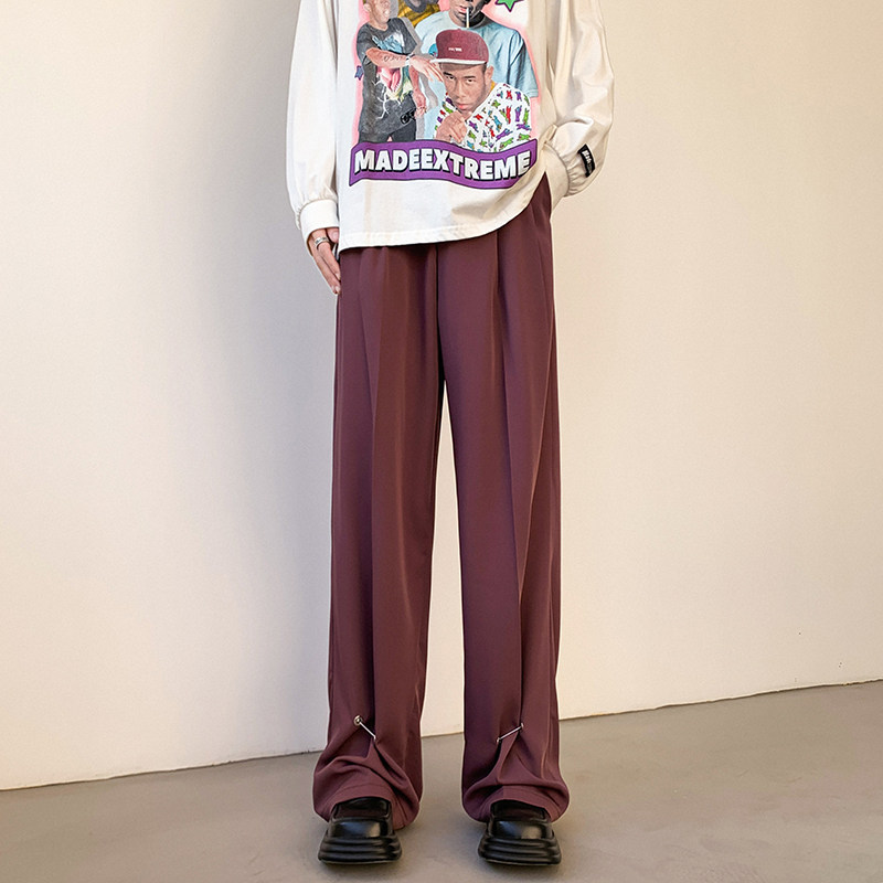 早秋那不勒斯休闲西裤男高级感宽松垂感直筒裤女KK388-P60，男装西裤，星座205