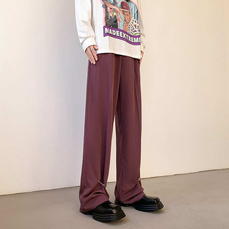 早秋那不勒斯休闲西裤男高级感宽松垂感直筒裤女KK388-P60，男装西裤，星座205