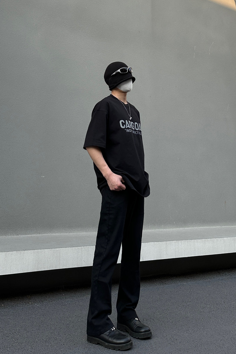 早秋美高街纯黑色弹力修身直筒大码微喇情侣牛仔裤男K860-P50,男装牛仔裤,星座205