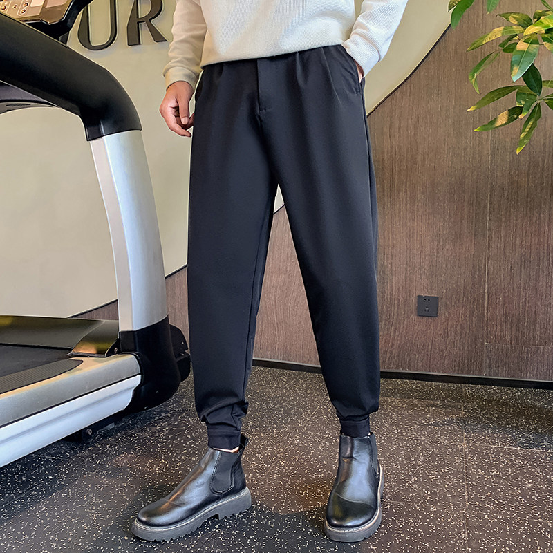 早秋韩版魔术贴休闲小脚裤男哈伦百搭修身束脚小西裤MK330-P45，男装西裤，星座205