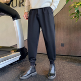 早秋韩版魔术贴休闲小脚裤男哈伦百搭修身束脚小西裤MK330-P45，男装西裤，星座205