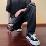 春夏高街vibe修身破洞黄泥染拉链牛仔裤男K822-K823-P65控88，男装牛仔裤，星座205