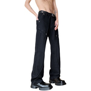 早秋新款美式高街设计感直筒宽松牛仔裤男休闲长裤 K833-P65 控88图片