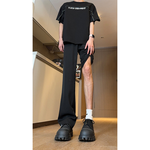 现货 垂感马吉拉微喇松紧腰西裤高级感休闲长裤男 K705-P45控68图片