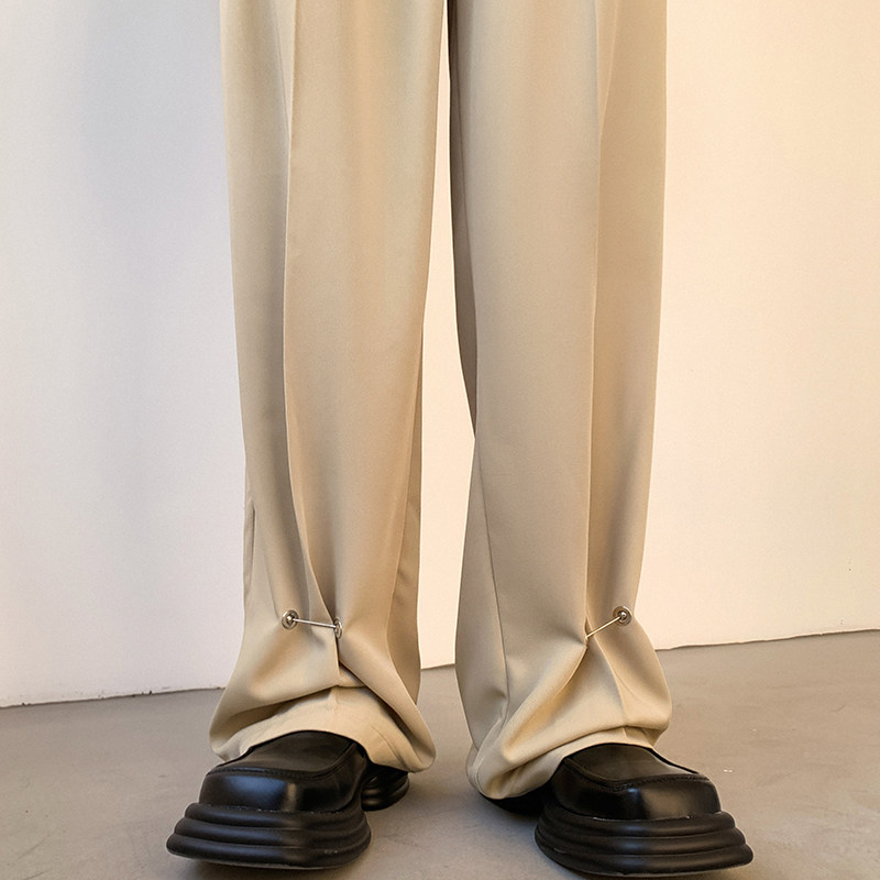 早秋那不勒斯休闲西裤男高级感宽松垂感直筒裤女KK388-P60，男装西裤，星座205