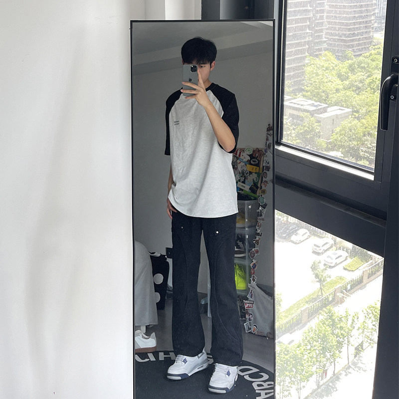 早秋新款美式高街设计感直筒宽松牛仔裤男休闲长裤K833-P65控88,男装牛仔裤,星座205