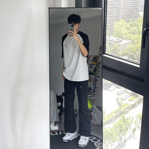 早秋新款美式高街设计感直筒宽松牛仔裤男休闲长裤 K833-P65 控88图片