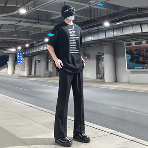 马吉拉垂坠感西裤高级感冰丝微喇休闲西装裤男 KK455-P50，男装西服套装，星座205