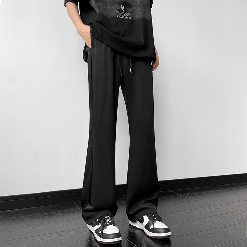 冰丝马吉拉西裤高级感休闲微喇垂坠感松紧腰西裤男KK005-P50，男装西裤，星座205