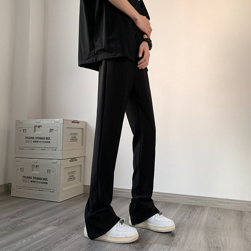 高街vibe开叉排扣高级感冰丝休闲裤男修身西裤女KK344-P55,男装西裤,星座205