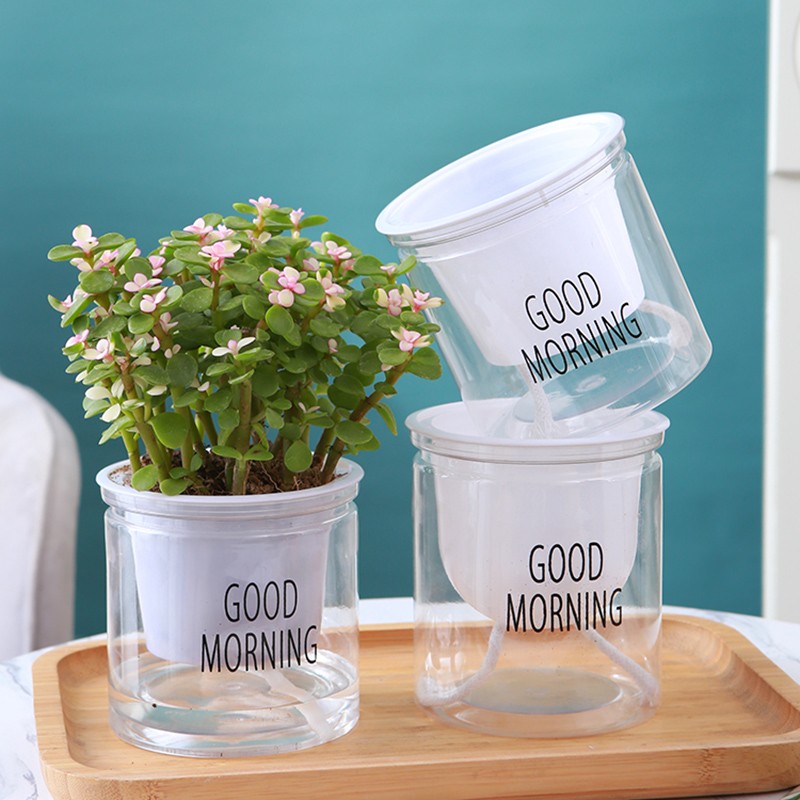 树脂简约自吸水小花盆