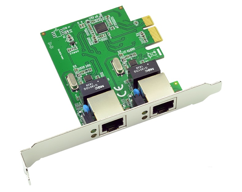 西霸syba pci-e 双口网卡双网络接入 1000M网卡 千兆2口FG-ENW02C/B