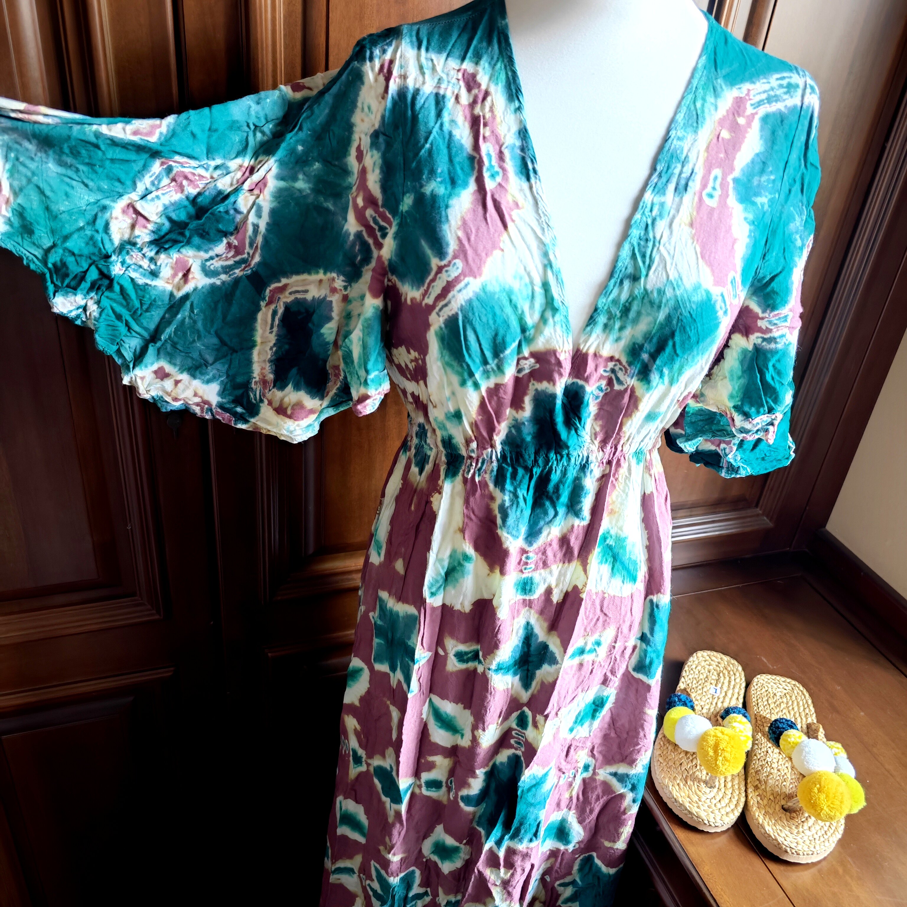 现货秒发 女款v领连衣裙 夏季连衣裙