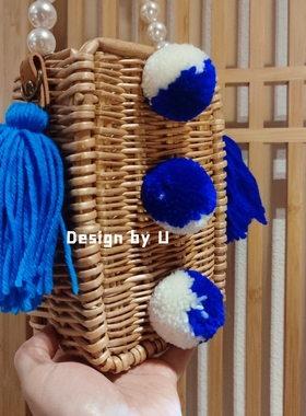 U家泰国设计师原创小包女款斜挎手提包手工编织包夏季度假包