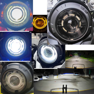 DL250大灯摩托车改装海5 LED双光透镜 天使眼 恶魔眼 大灯总成