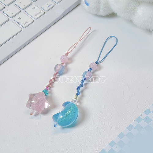 橘子yamy原创首发星月手机链蓝粉