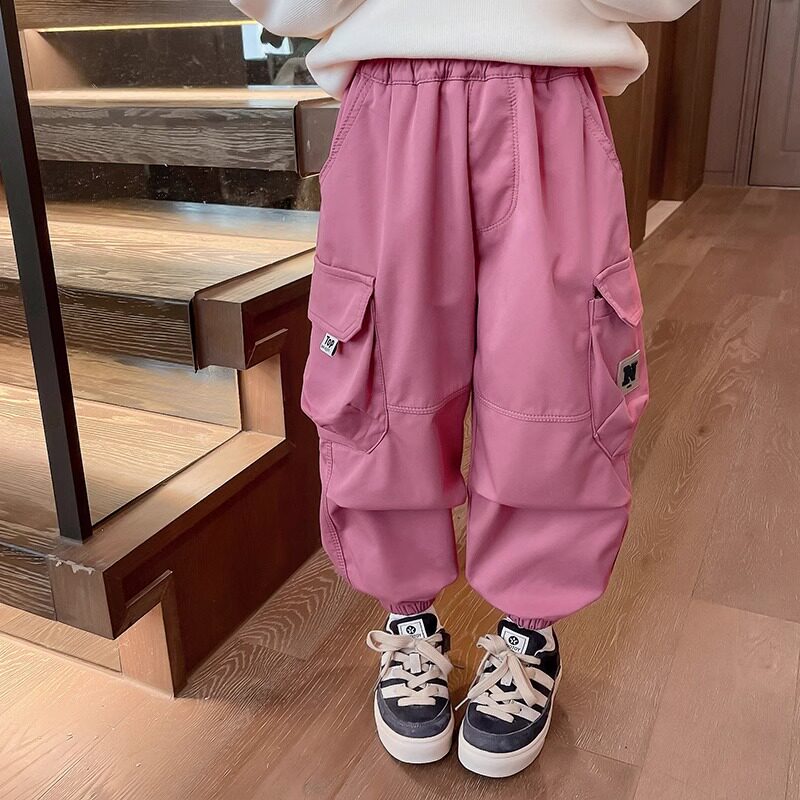 女童裤子春秋2026新款儿童洋气休闲春季宽松女宝宝时髦春装工装裤