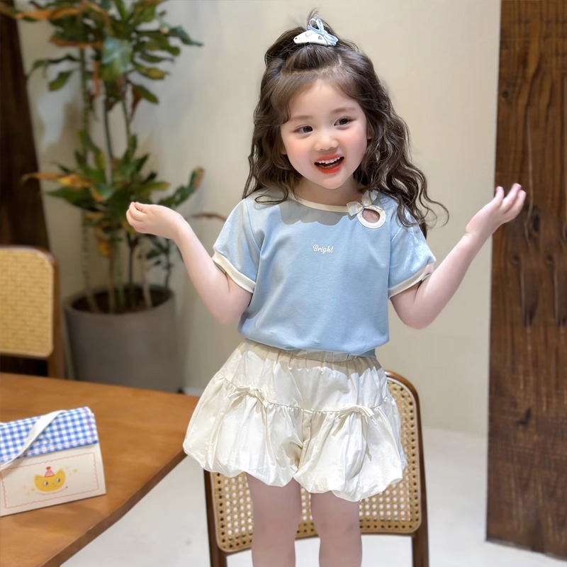 女童短袖套装夏季2025新款女孩宝宝洋气短裤休闲夏日儿童夏装衣服