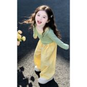 洋气女孩儿童好看长袖 2026新款 女大童三件套潮 套装 女童多巴胺春季